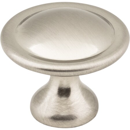 Elements 1-1/8" Diameter Satin Nickel Button Watervale Cabinet Mushroom Knob 647SN